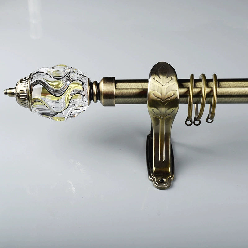 European style curtain rod luxury Roman rod single rod double rod side mounted top mounted curtain sliding rail hardware accessories