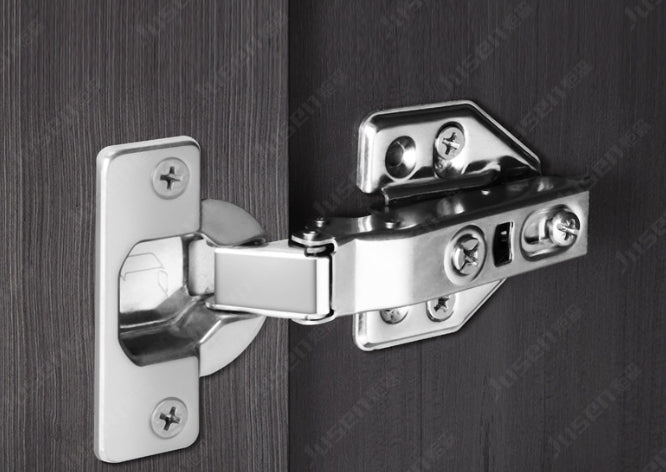 Stainless steel two-stage cabinet door hinge hinge hinge hinge damping hydraulic buffer lotus leaf hardware pipe