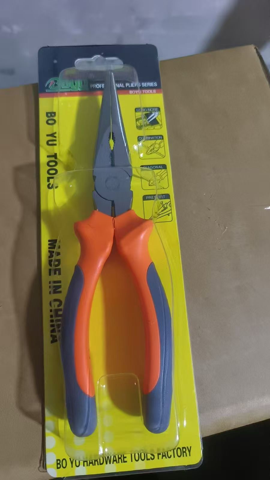 Eight inch tiger pliers, six inch industrial grade hardware tools, pointed nose pliers, carbon steel diagonal pliers, tiger skin steel wire pliers