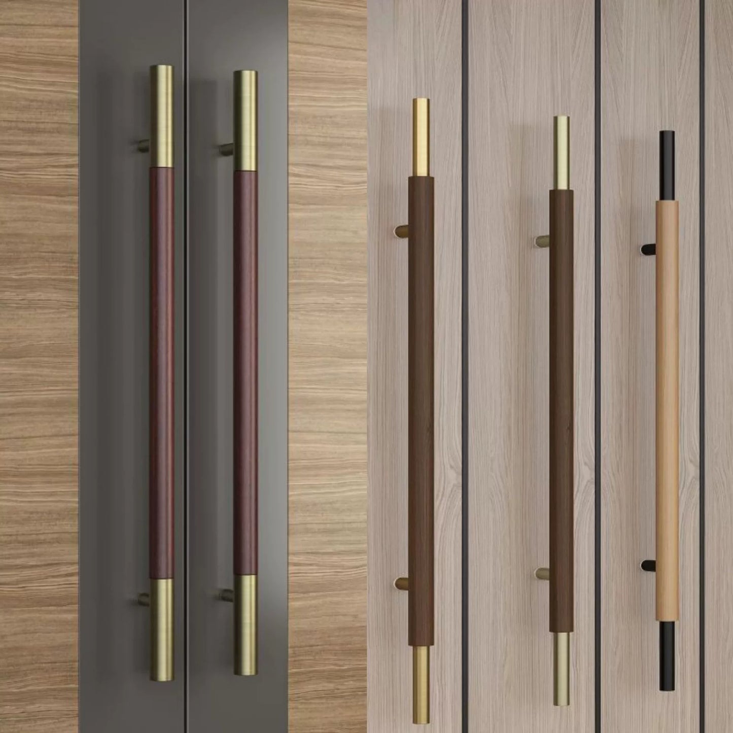 Solid wood door handle, walnut wood door handle, hotel conference room door handle, stainless steel glass door handle