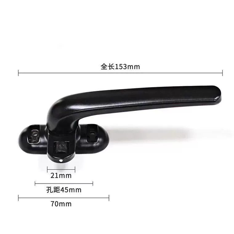 Door and window handles, aluminum alloy 50 type casement window seven character handle, left and right inner and outer window with roller lock buckle push handle