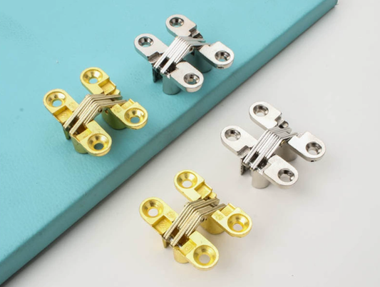 Cross invisible hinge