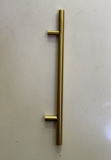Nordic light luxury gold handle extended round tube brass brushed cabinet wardrobe invisible American French door handle