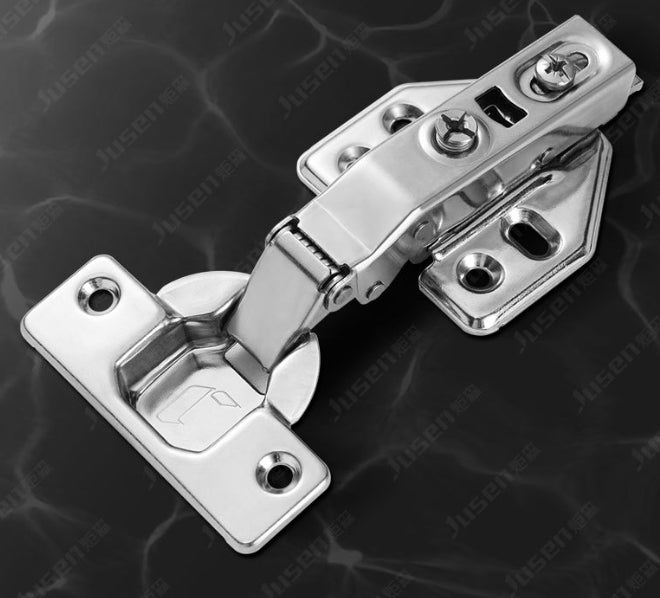 Stainless steel two-stage cabinet door hinge hinge hinge hinge damping hydraulic buffer lotus leaf hardware pipe