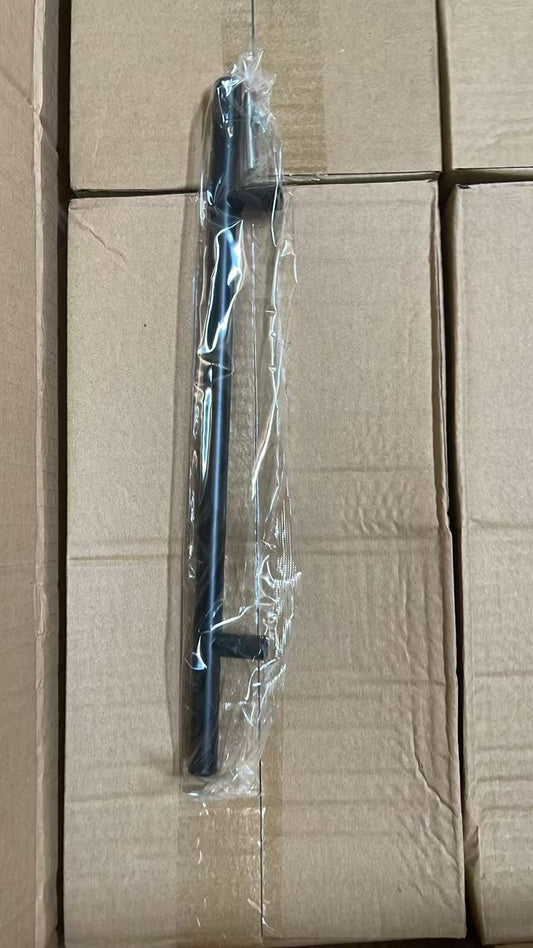 Left steel handle, stainless steel T-shaped solid hollow handle, double hole cabinet, wardrobe door, furniture hardware accessories handle